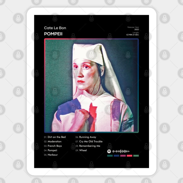 Cate Le Bon - Pompeii Tracklist Album Magnet by 80sRetro